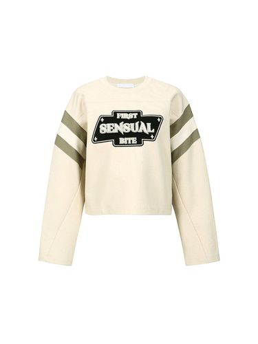 SENSUAL PRINT CROPPED SWEATSHIRT (CREAM) - YCH - Modalova