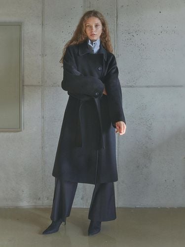 WOOL BUTTON MAXI COAT / BLACK - Ihr - Modalova