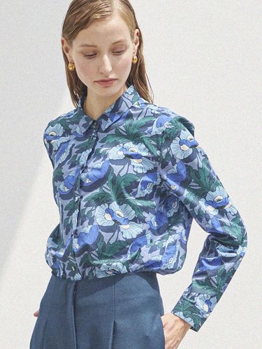 LIBERTY FLORAL SHIRT_BLUE - Maison de Ines - Modalova