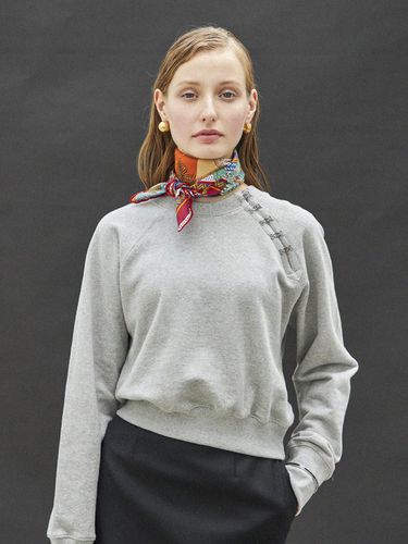 SIDE EYELET SWEATSHIRT_GRAY - Maison de Ines - Modalova