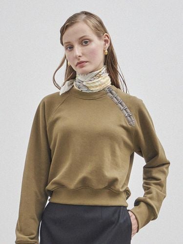 SIDE EYELET SWEATSHIRT_KHAKI - Maison de Ines - Modalova