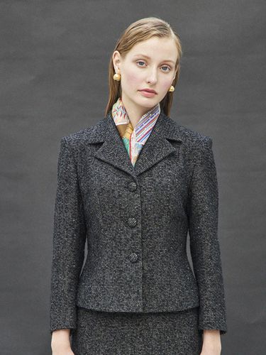 MERMAID TWEED JACKET_BLACK - Maison de Ines - Modalova