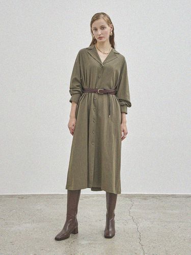 CLASSIC SHIRT DRESS (BELT SET)_KHAKI - Maison de Ines - Modalova