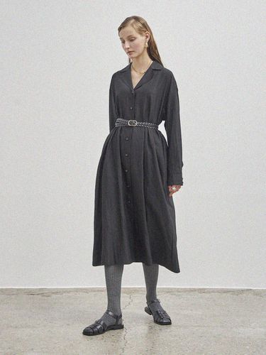 CLASSIC SHIRT DRESS (BELT SET)_BLACK - Maison de Ines - Modalova