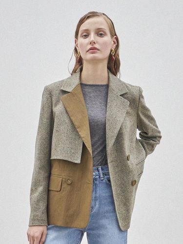 BLOCKED WOOL JACKET_BROWN - Maison de Ines - Modalova