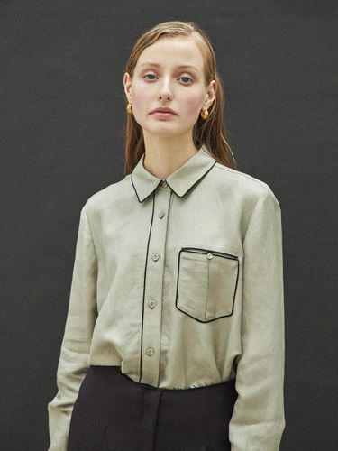 PIPING POCKET SHIRT_GRAY - Maison de Ines - Modalova