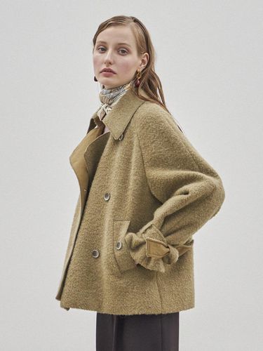 SHORT TRENCH WOOL COAT_KHAKI - Maison de Ines - Modalova