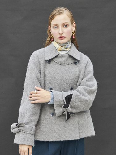 SHORT TRENCH WOOL COAT_GRAY - Maison de Ines - Modalova