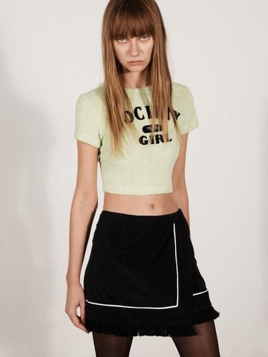 SOCIETY GIRL EMBROIDERED CROPPED TOP_GREEN - YCH - Modalova