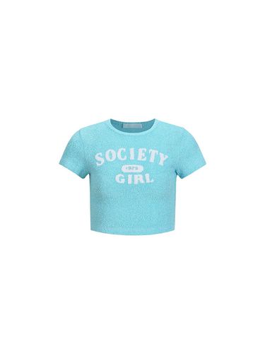 SOCIETY GIRL EMBROIDERE CROPPED TOP_BLUE - YCH - Modalova