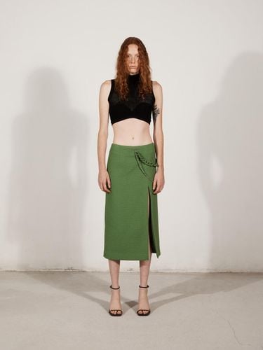 CHAIN DETAIL SLIT SKIRT_GREEN - YCH - Modalova