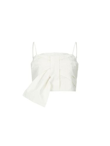 FRONT RUCHED SLEEVELESS BLOUSE_WHITE - YCH - Modalova