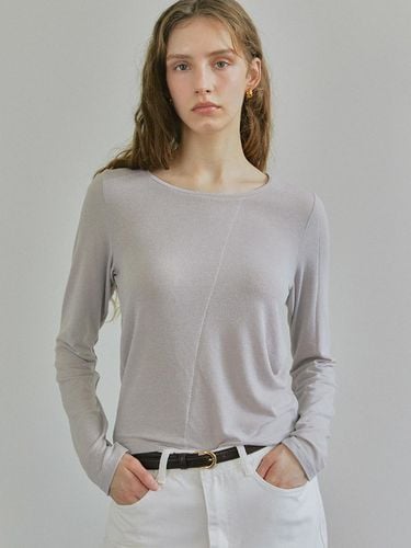 STITCHED U NECK LINEN T SHIRTS / GREY - Ihr - Modalova