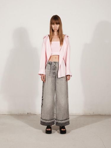 FOLDED EDGE WIDE PANTS_GREY - YCH - Modalova