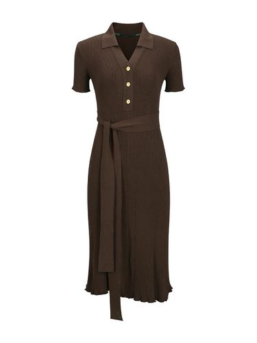 RIBBED KNIT DRESS_BROWN - YCH - Modalova