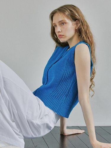 BUTTON KNIT VEST / BLUE - Ihr - Modalova