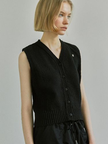 BUTTON KNIT VEST / BLACK - Ihr - Modalova