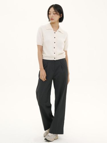 DOUBLE BOUCLE SLACKS WIDE PANTS (LEBFAPT5504) - LETOILE - Modalova