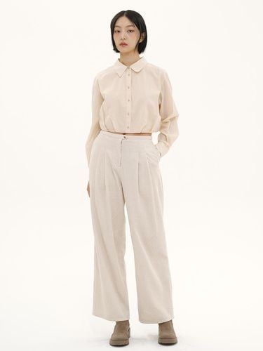 PIN TUCK CORDUROY PANTS 2 COLOR_CREAM, MINT (LEBWT - LETOILE - Modalova