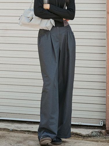 LUEUR] BANDING pocket tuck wide pants PQ3WP961 - PLASTIC ISLAND - Modalova