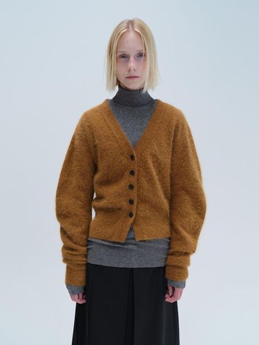 MOHAIR SILHOUETTE CARDIGAN (brown) - DIAGONAL - Modalova