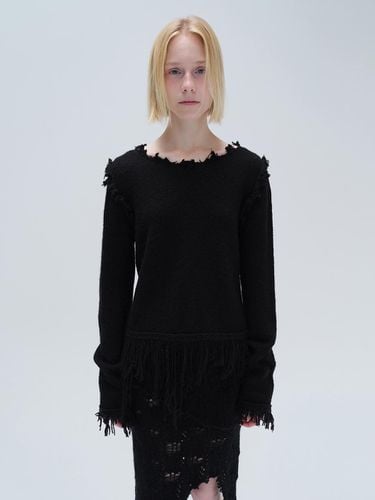 FRINGE DAMAGE KNITWEAR (black) - DIAGONAL - Modalova