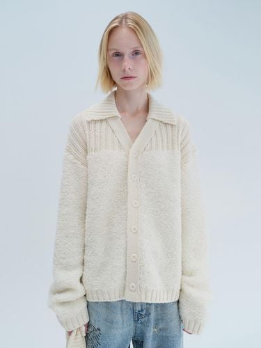 BOUCLE COLLAR KNIT CARDIGAN - DIAGONAL - Modalova