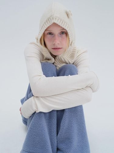 APPLIQUE BALACLAVA SCARF (white) - DIAGONAL - Modalova