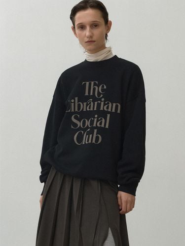 Velvet Print Oversized Cotton Sweatshirt (T-6940) - Atelier Nain - Modalova