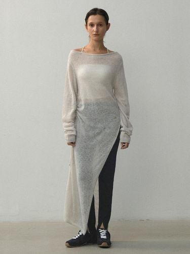 Wool Shirring Layered Knit Dress (OP-6241) - Atelier Nain - Modalova