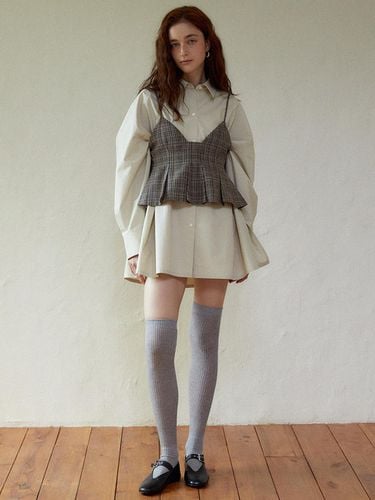 Boxy High-Density Cotton Shirt Dress [Khaki Beige] - LARGO - Modalova