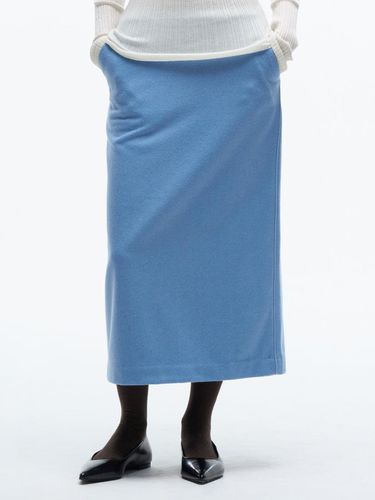 Wool H-line Midi Skirt - Sky Blue - MAGJAY - Modalova