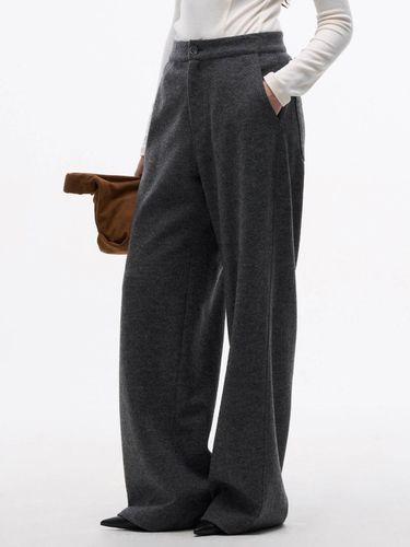 Wool Milling Elastic Waist Trousers [Charcoal] - MAGJAY - Modalova