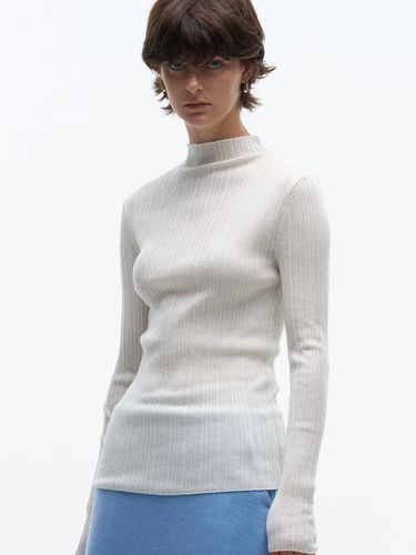 High-neck Ribbed Wool Knit [Ivory] - MAGJAY - Modalova