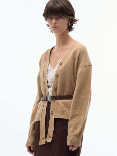 Wool button knit cardigan - camel - MAGJAY - Modalova