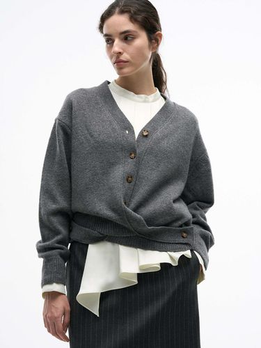 Wool Button Cross-Closing Regular Fit Cardigan [] - MAGJAY - Modalova