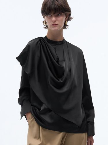 Drape Pleated High-neck Blouse [] - MAGJAY - Modalova