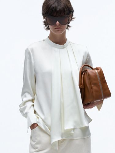 Drape Pleated High-neck Blouse [Ivory] - MAGJAY - Modalova