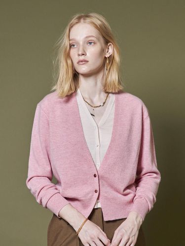 LAYERED V NECK CARDIGAN_PINK - Maison de Ines - Modalova