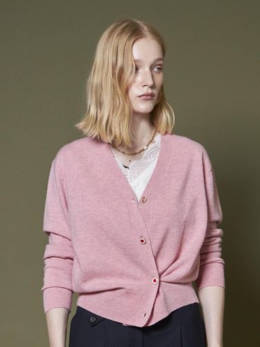 SIDE BUTTON CARDIGAN_PINK - Maison de Ines - Modalova