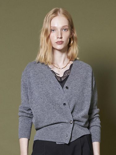 SIDE BUTTON CARDIGAN_GRAY - Maison de Ines - Modalova