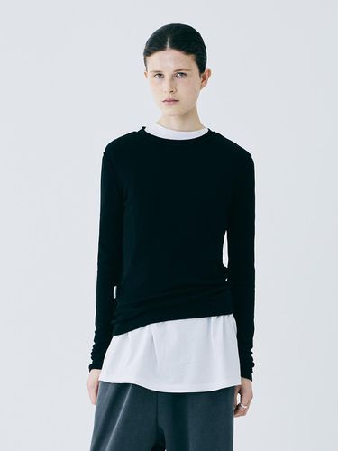 TENCEL WOOL SLEEVE TOP (BLACK) - FOR HER - Modalova