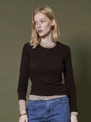 MODAL LONG SLEEVE T-SHIRT_BROWN - Maison de Ines - Modalova