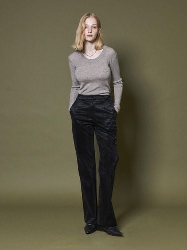 U-NECK KNIT TOP_GRAY - Maison de Ines - Modalova