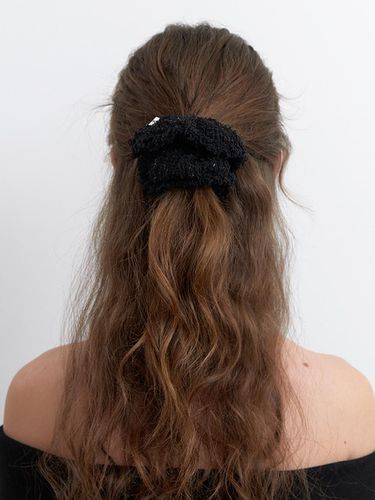 Glitter black tweed scrunchie - KINDABABY - Modalova