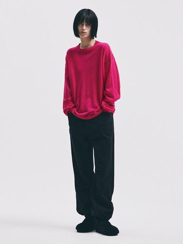 ROUND SLEEVE KNIT TOP (MAGENTA) - FOR HER - Modalova