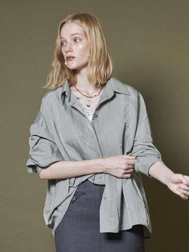 RELAXED OVERSIZED SHIRT _KHAKI GRAY - Maison de Ines - Modalova