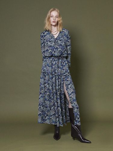 ETHNIC PAISLEY DRESS _ BLUE - Maison de Ines - Modalova