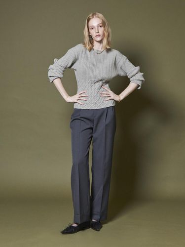 CABLE WAIST WOOL KNIT _GRAY - Maison de Ines - Modalova