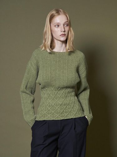 CABLE WAIST WOOL KNIT _GREEN - Maison de Ines - Modalova